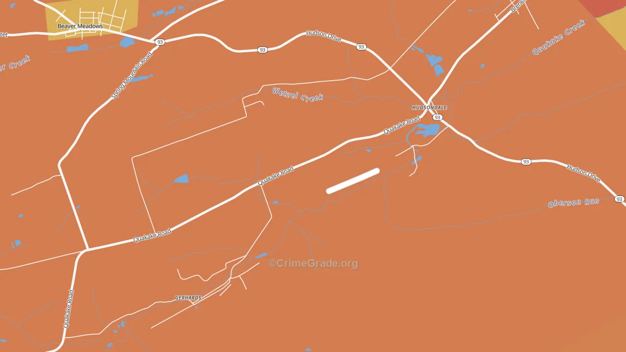Hudsondale, PA Map of Assault Rates