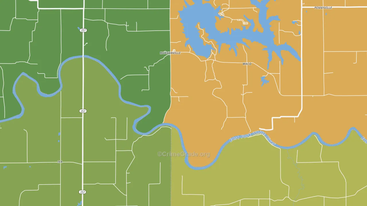 Hudsonville, IN Map of Assault Rates