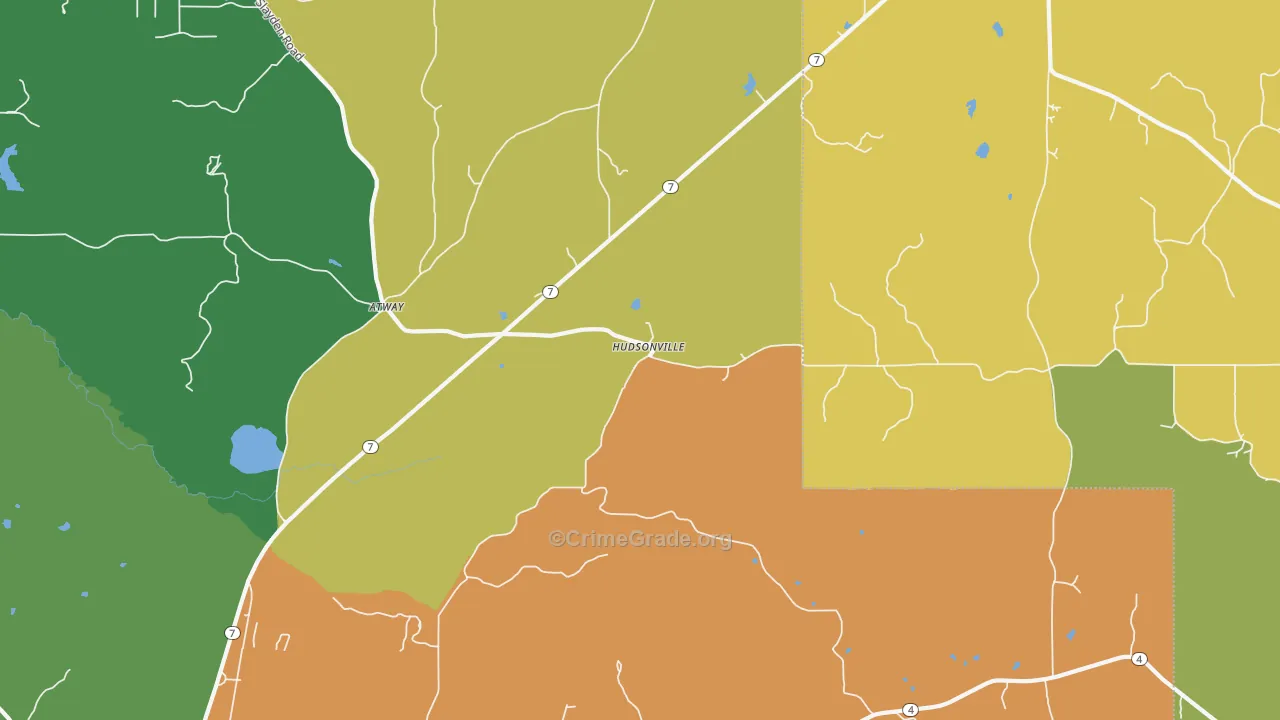 Hudsonville, MS Map of Assault Rates