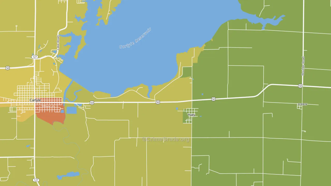 Huey, IL Map of Assault Rates