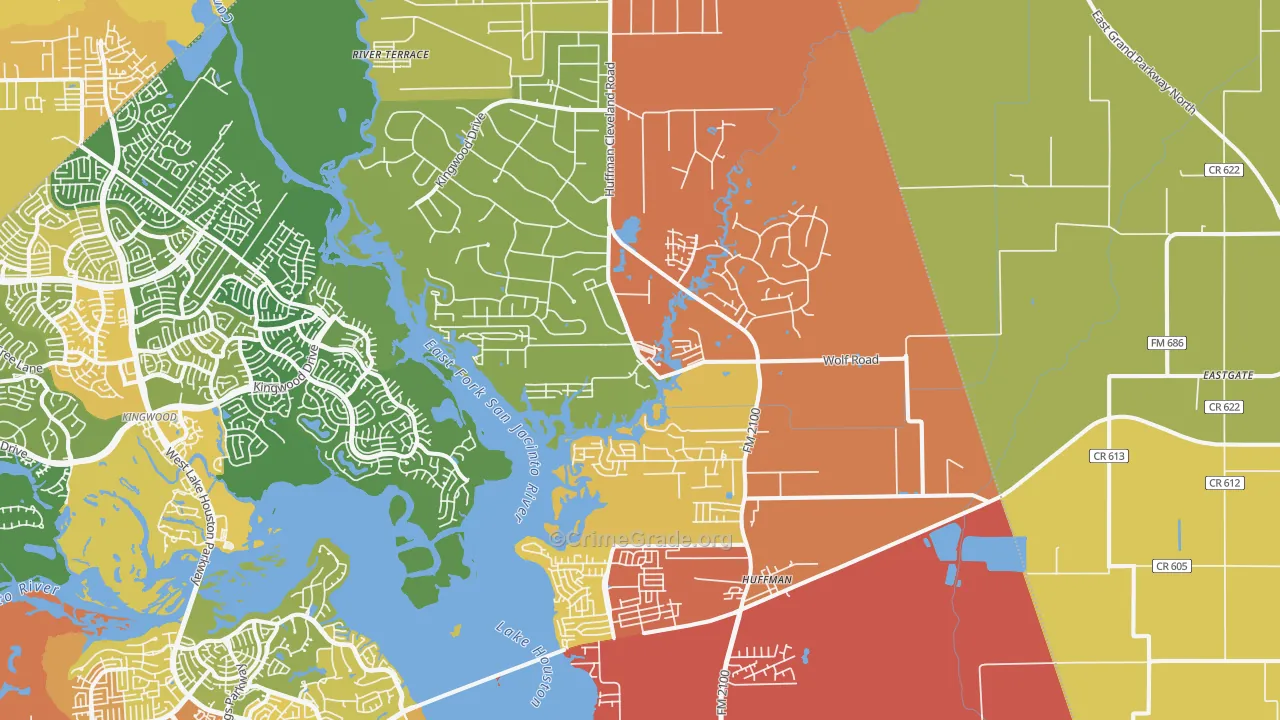 Huffman, TX Map of Assault Rates