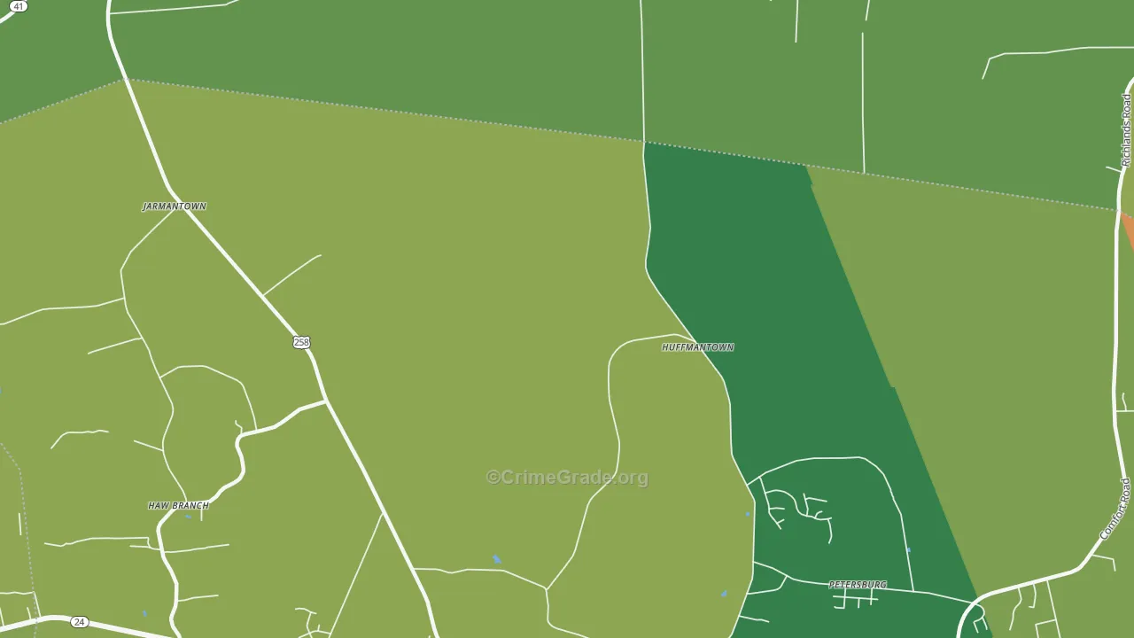 Huffmantown, NC Map of Assault Rates
