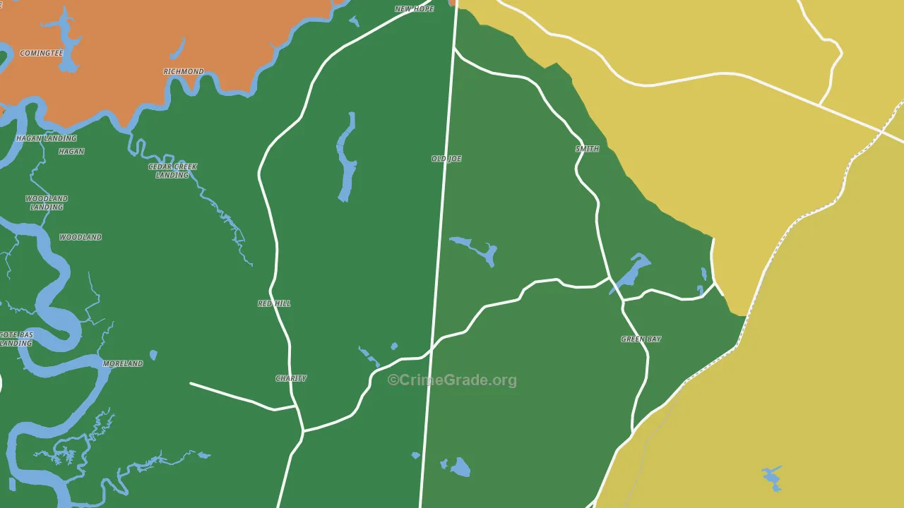 Huger, SC Map of Assault Rates