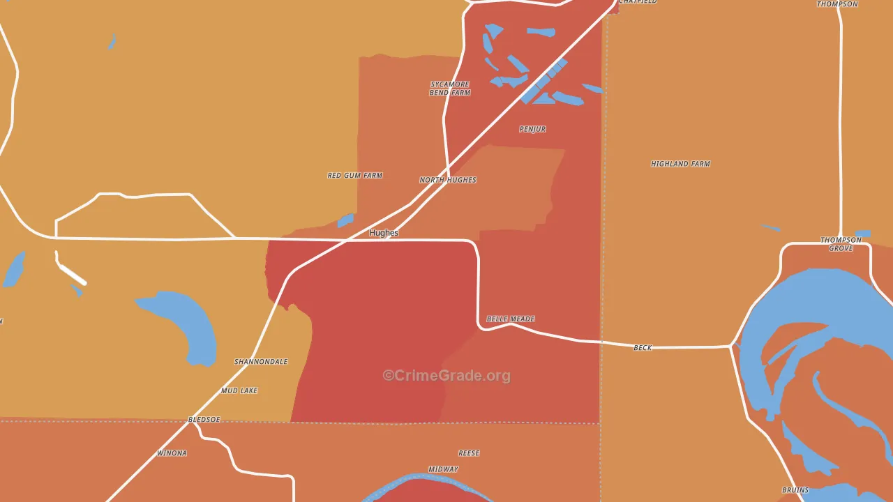 Hughes, AR Map of Assault Rates