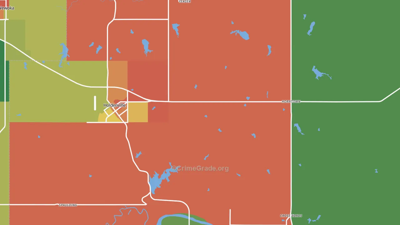 Hughes County, OK Map of Assault Rates