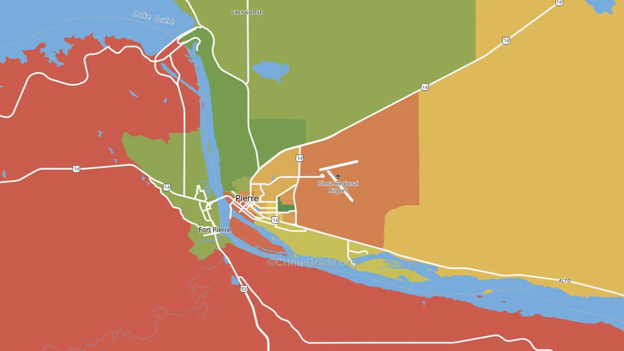 Hughes County, SD Map of Assault Rates