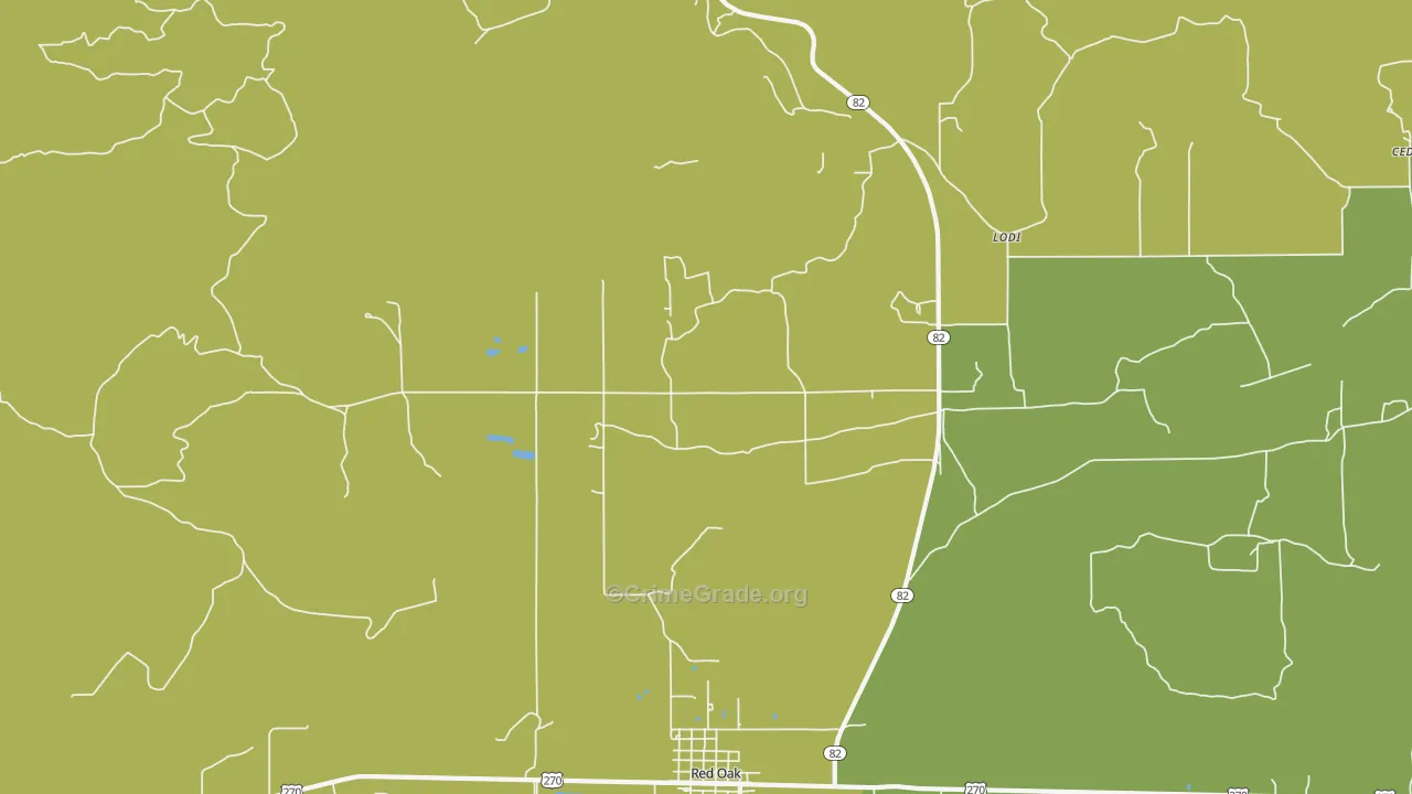 Hughes, OK Map of Assault Rates