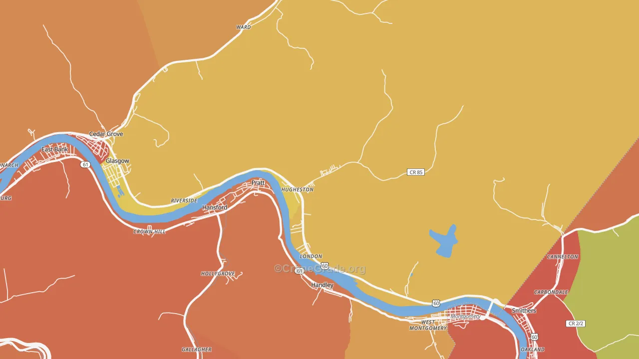 Hugheston, WV Map of Assault Rates