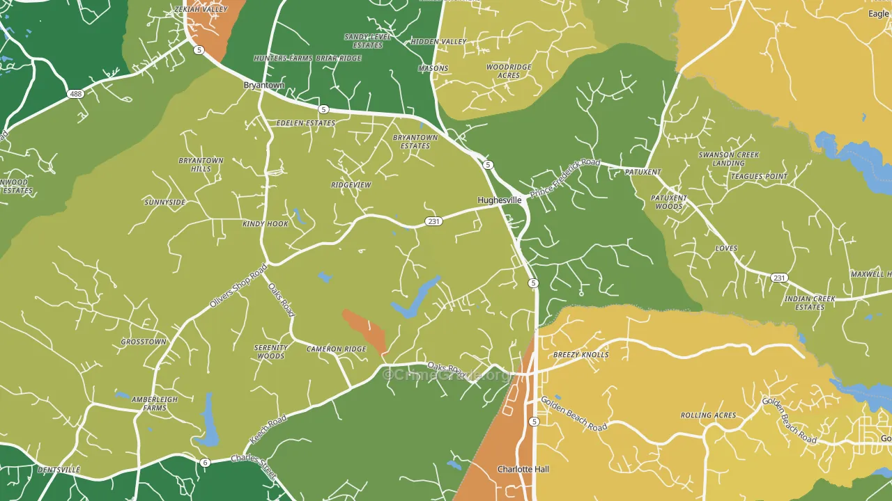 Hughesville, MD Map of Assault Rates
