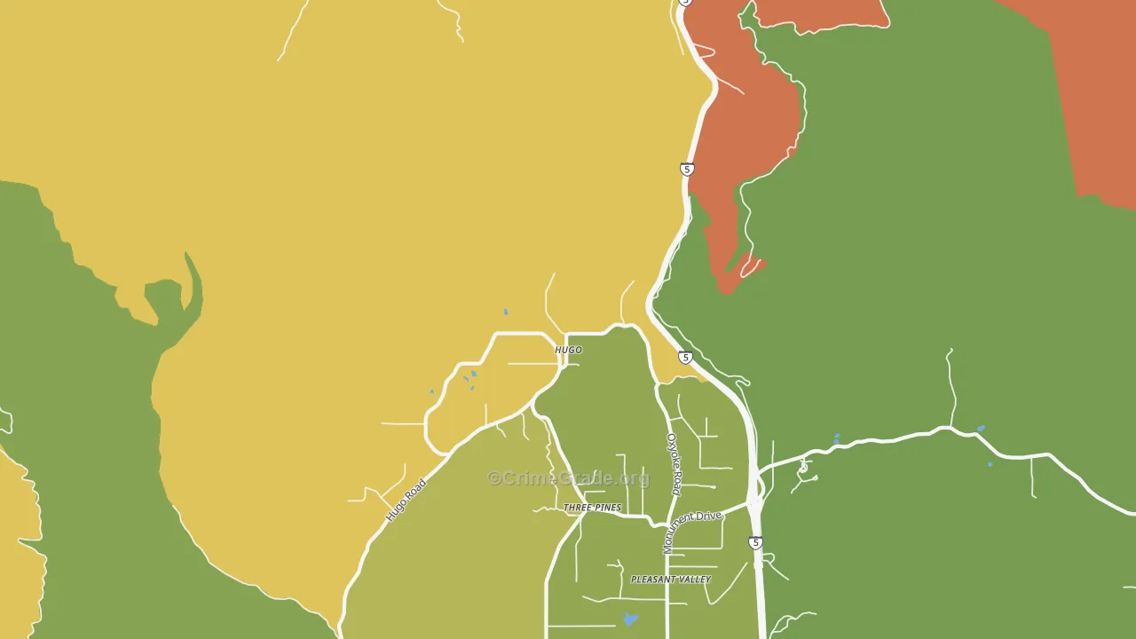 Hugo, OR Map of Assault Rates