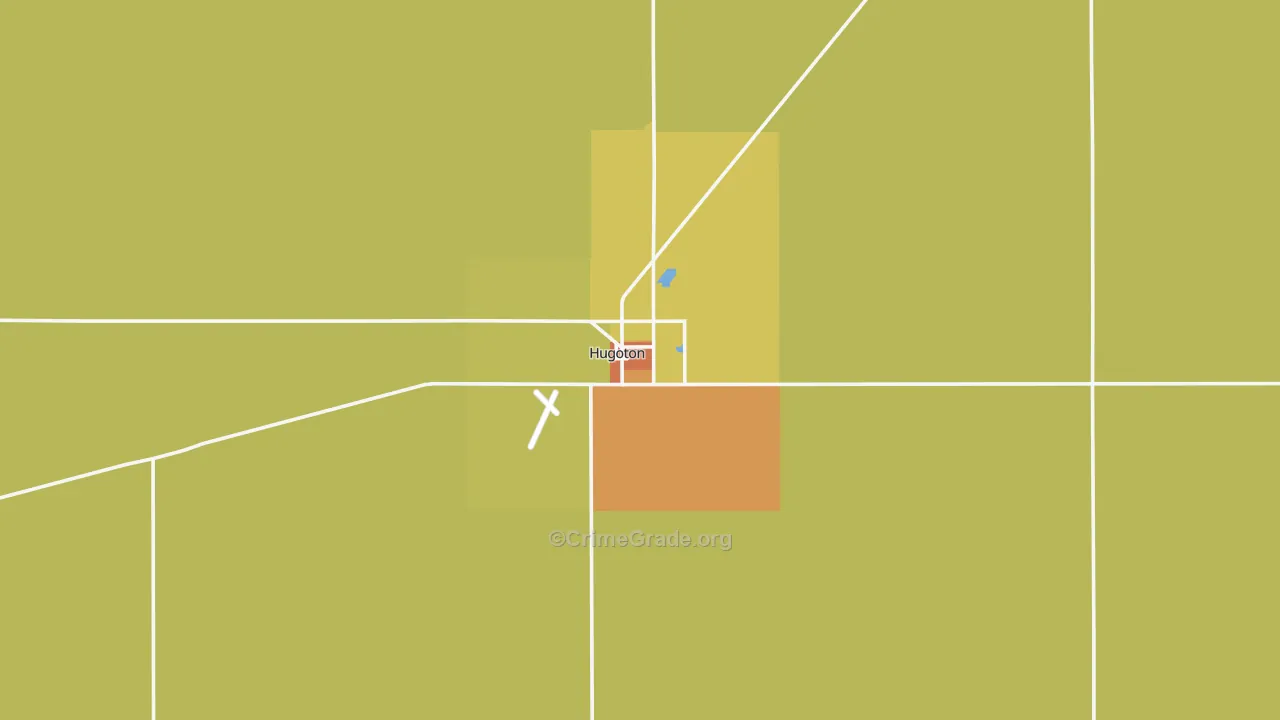 Hugoton, KS Map of Assault Rates