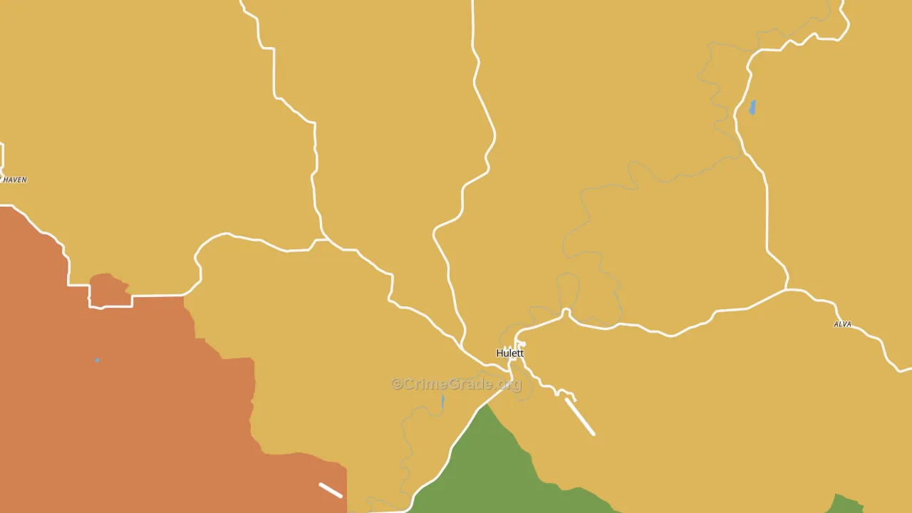 Hulett, WY Map of Assault Rates