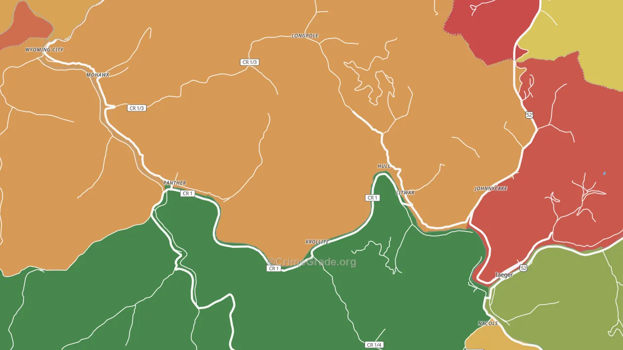 Hull, WV Map of Assault Rates