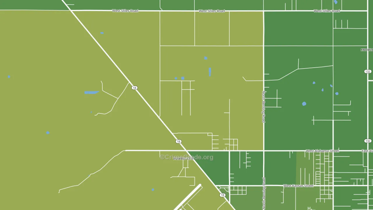 Humble City, NM Map of Assault Rates