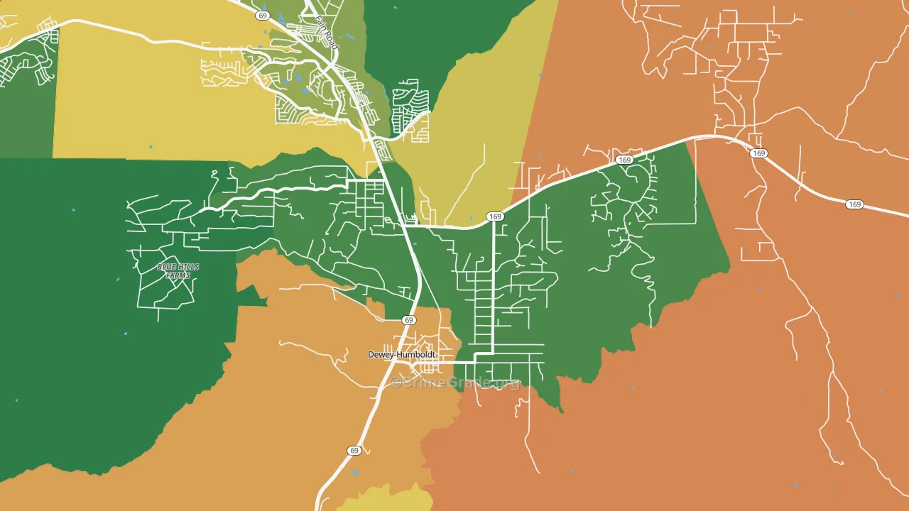 Humboldt, AZ Map of Assault Rates