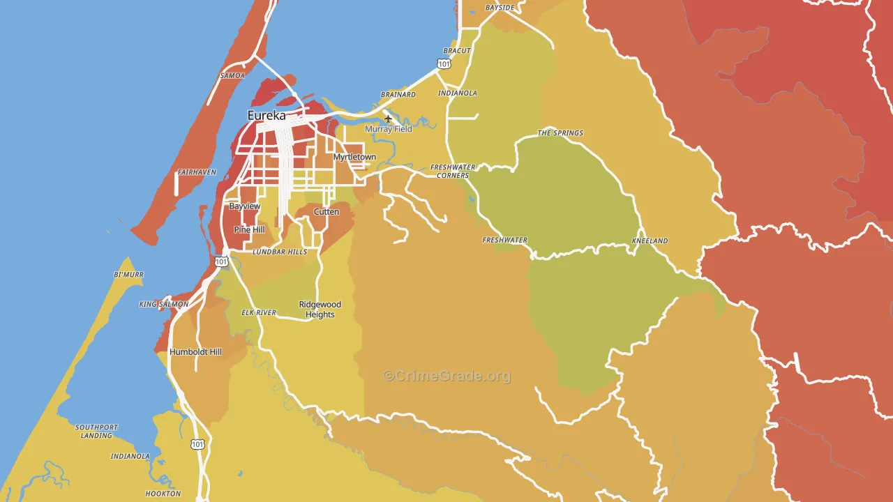 Humboldt County, CA Map of Assault Rates