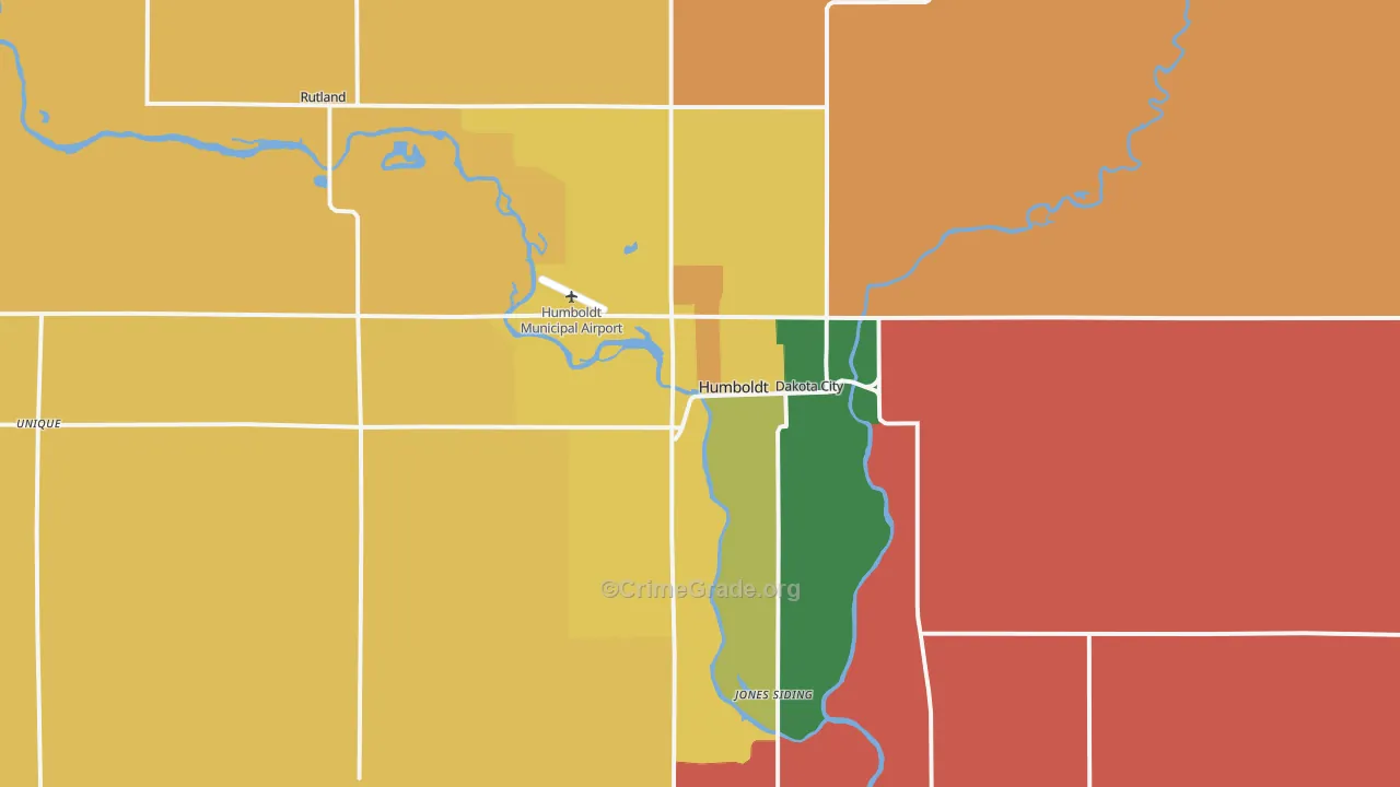 Humboldt, IA Map of Assault Rates