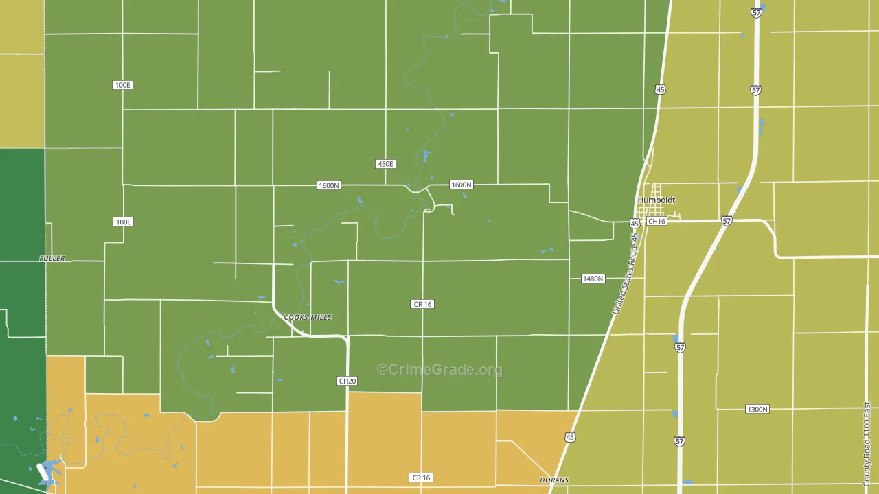 Humboldt, IL Map of Assault Rates