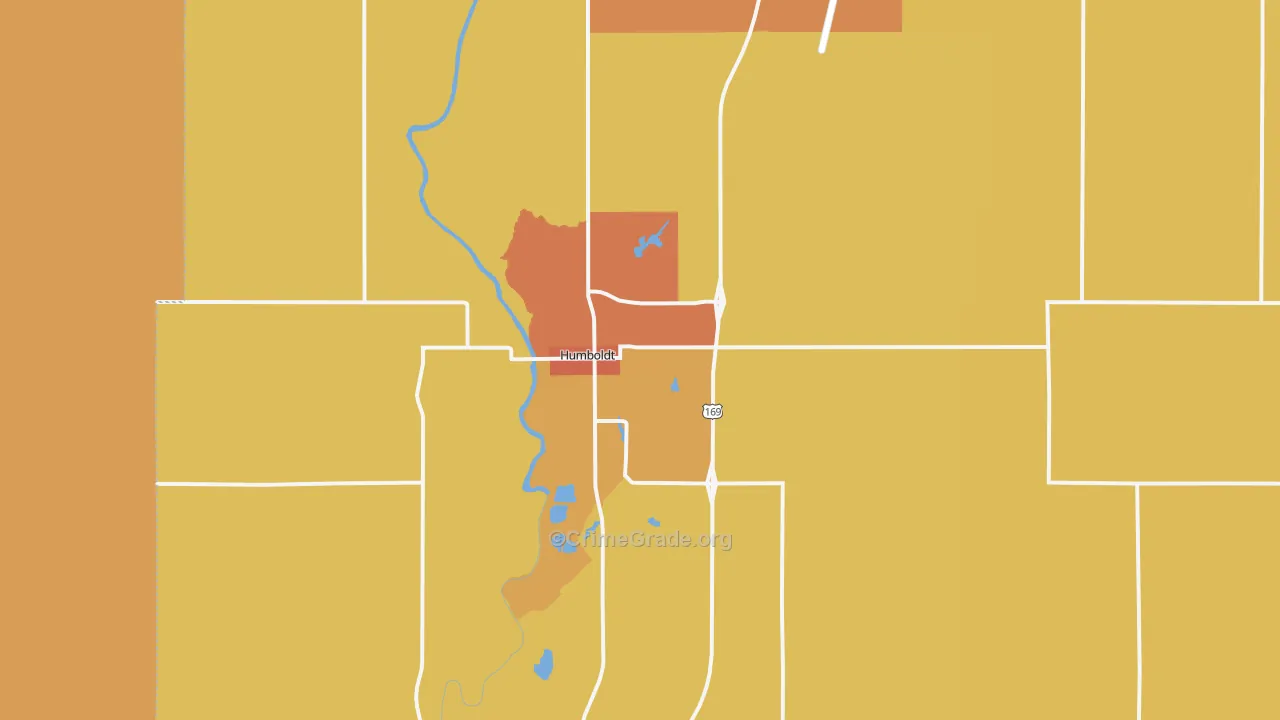 Humboldt, KS Map of Assault Rates