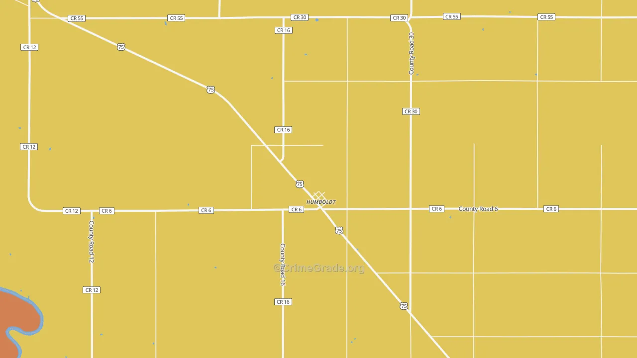 Humboldt, MN Map of Assault Rates