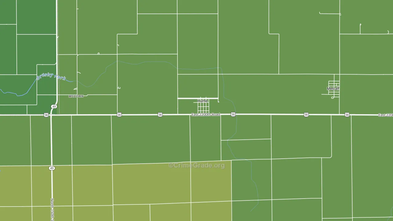 Hume, IL Map of Assault Rates
