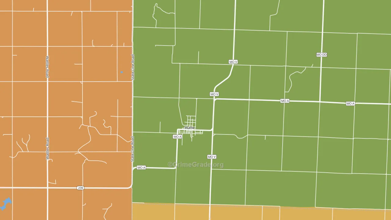 Hume, MO Map of Assault Rates