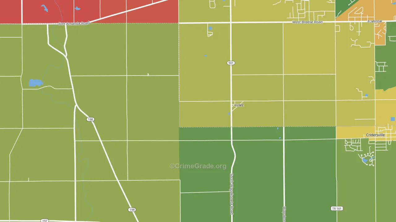 Hume, OH Map of Assault Rates