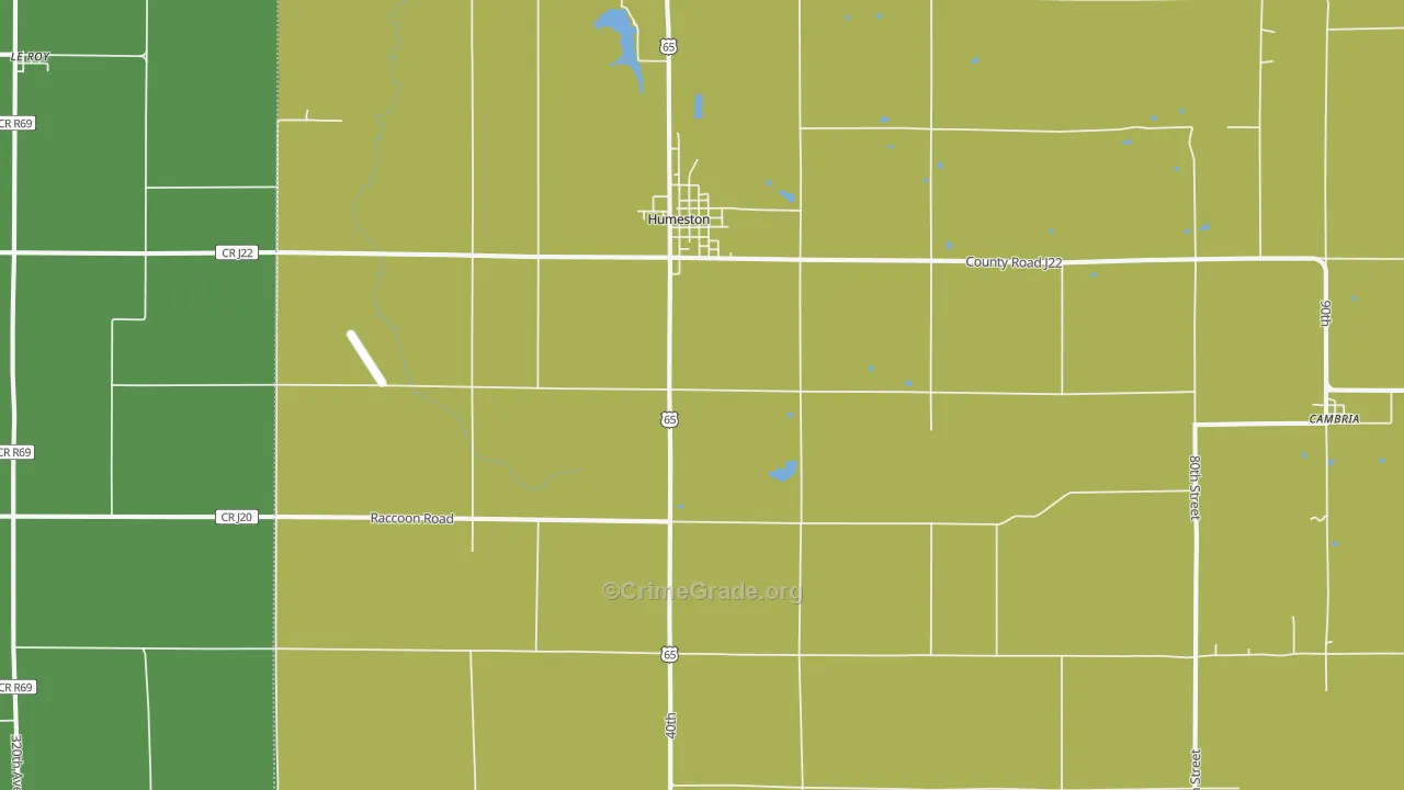 Humeston, IA Map of Assault Rates