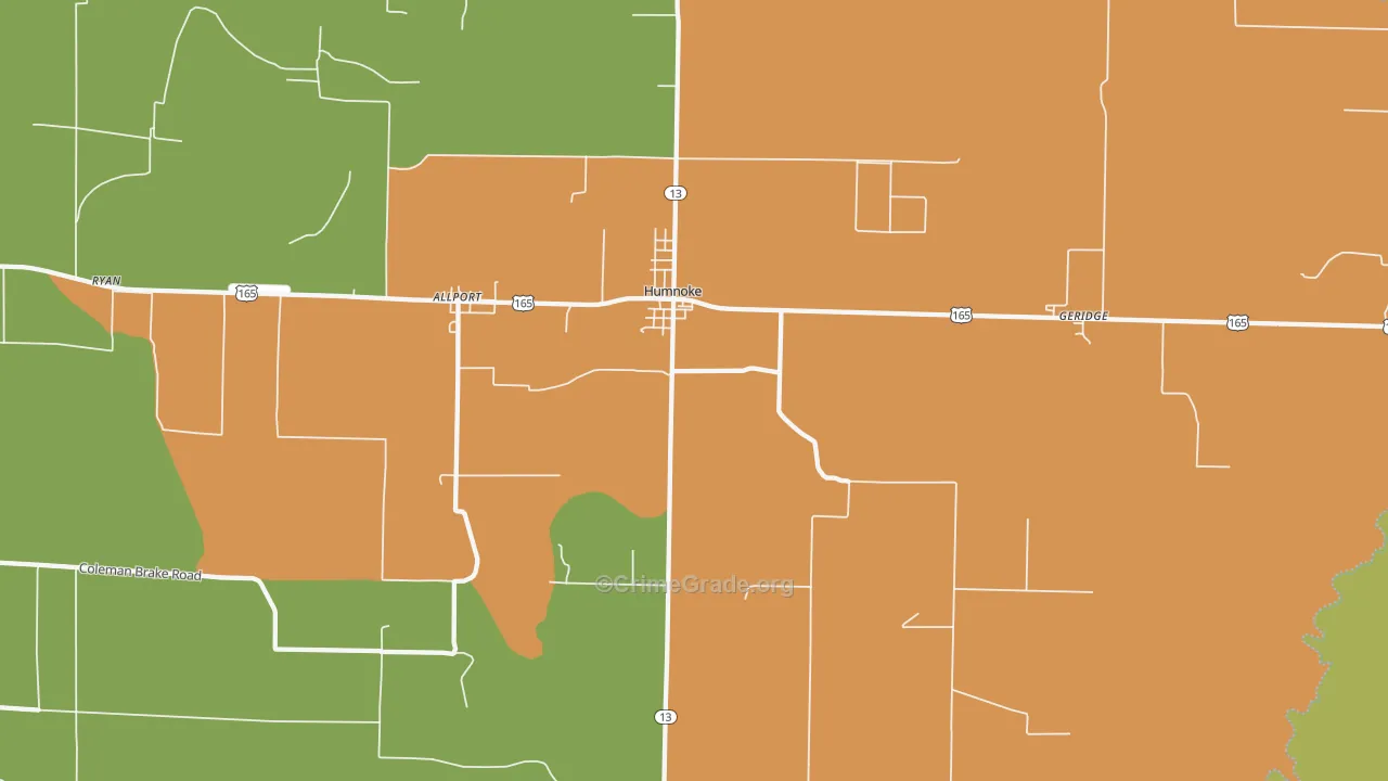 Humnoke, AR Map of Assault Rates