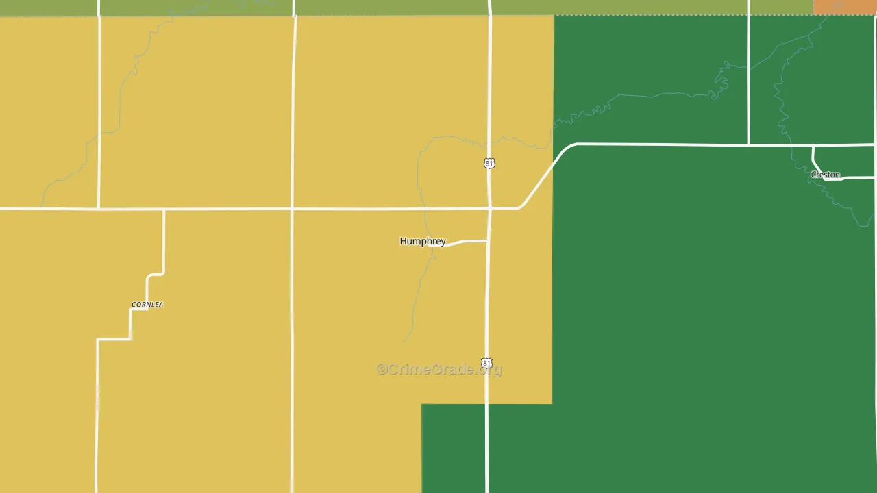 Humphrey, NE Map of Assault Rates