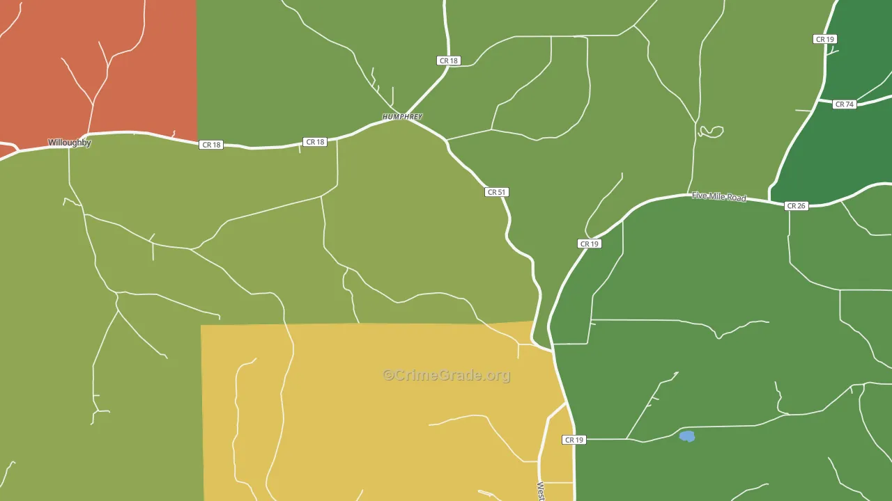 Humphrey, NY Map of Assault Rates