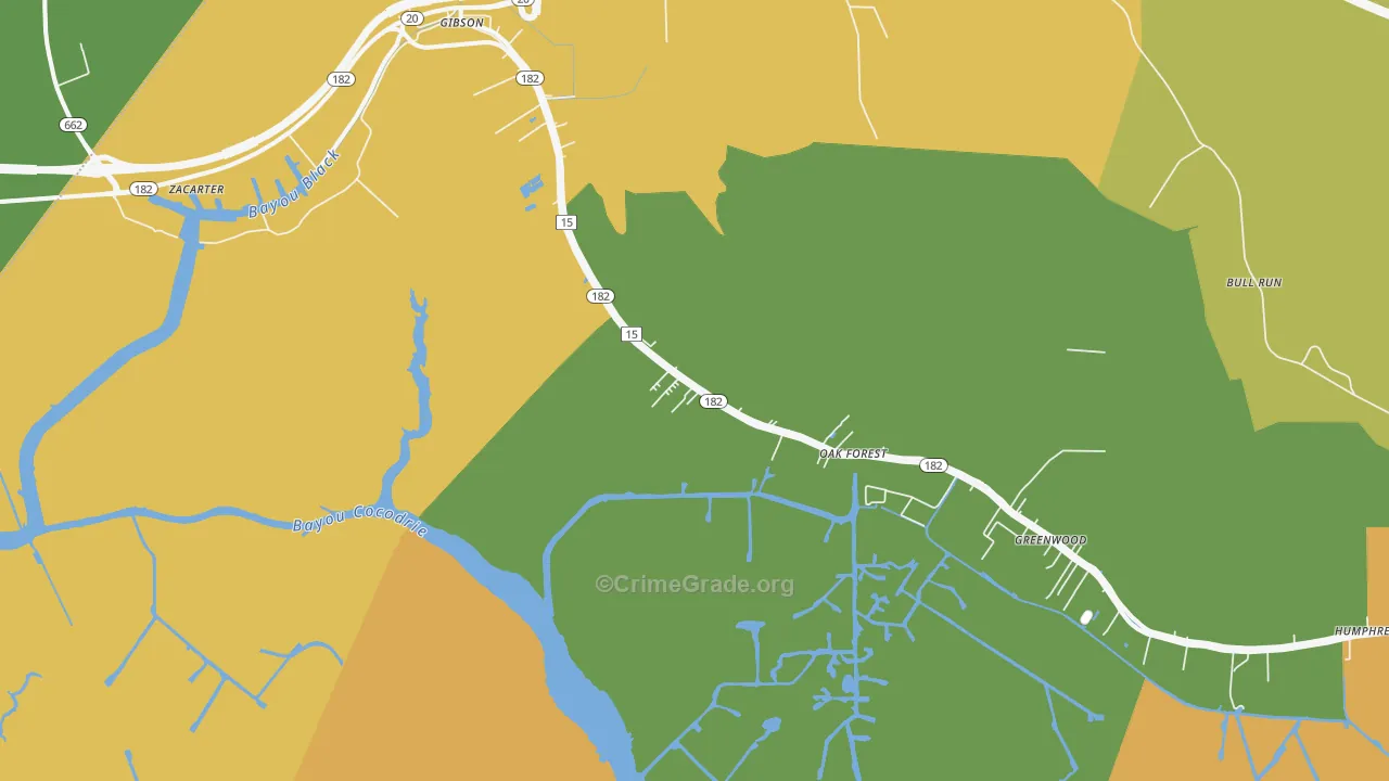 Humphreys, LA Map of Assault Rates