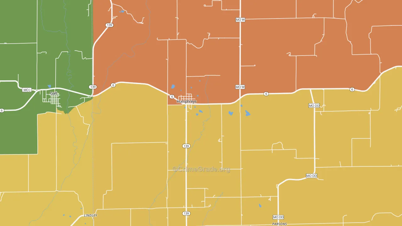 Humphreys, MO Map of Assault Rates
