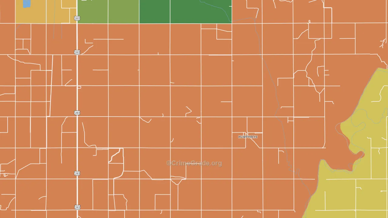 Humphreys, OK Map of Assault Rates