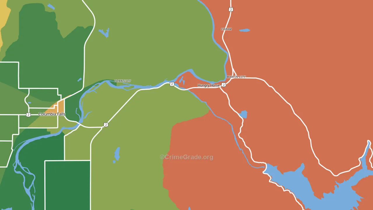 Hungry Horse, MT Map of Assault Rates