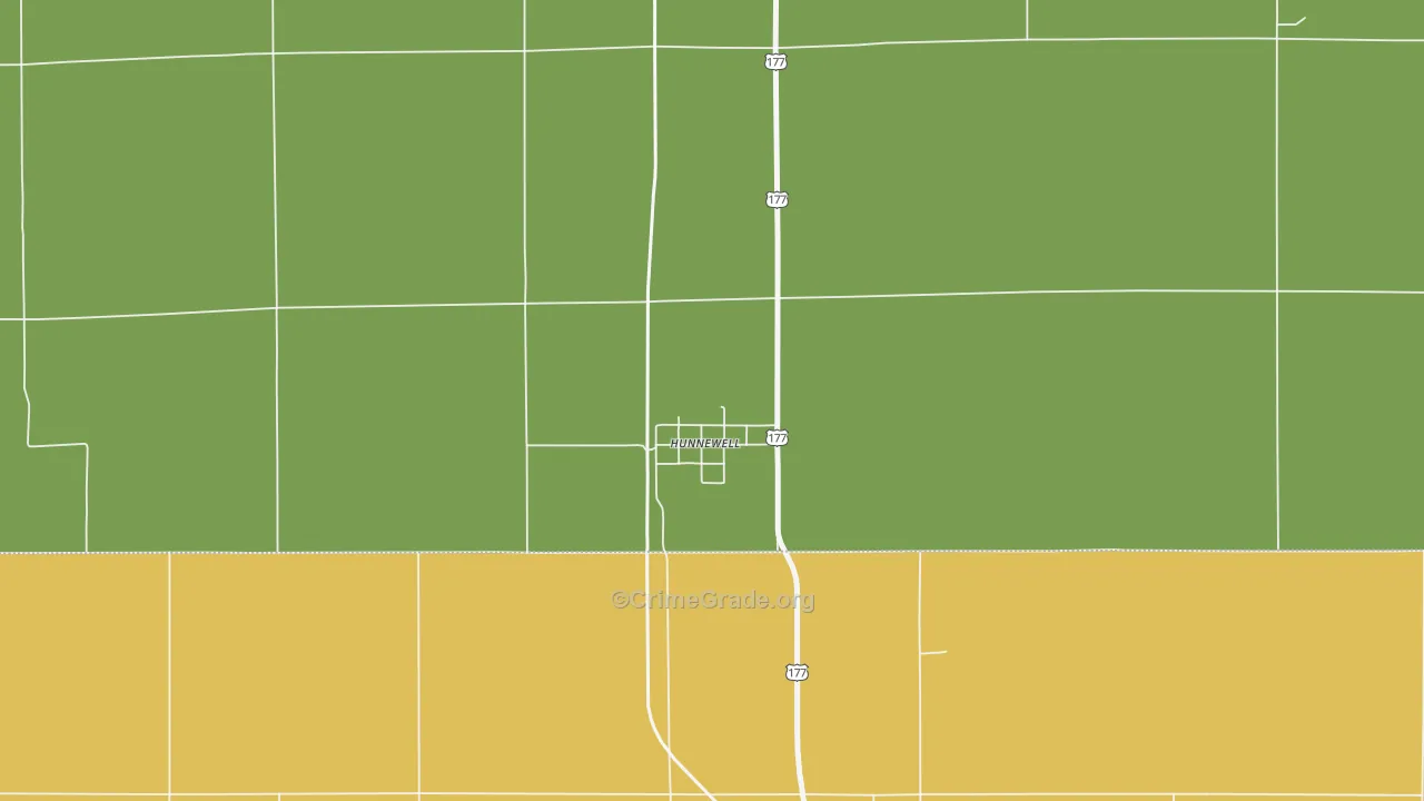 Hunnewell, KS Map of Assault Rates