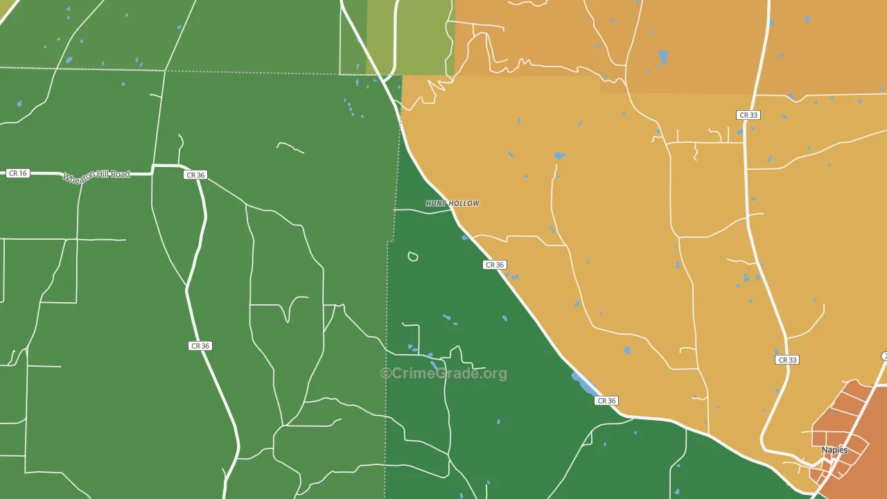 Hunt Hollow, NY Map of Assault Rates