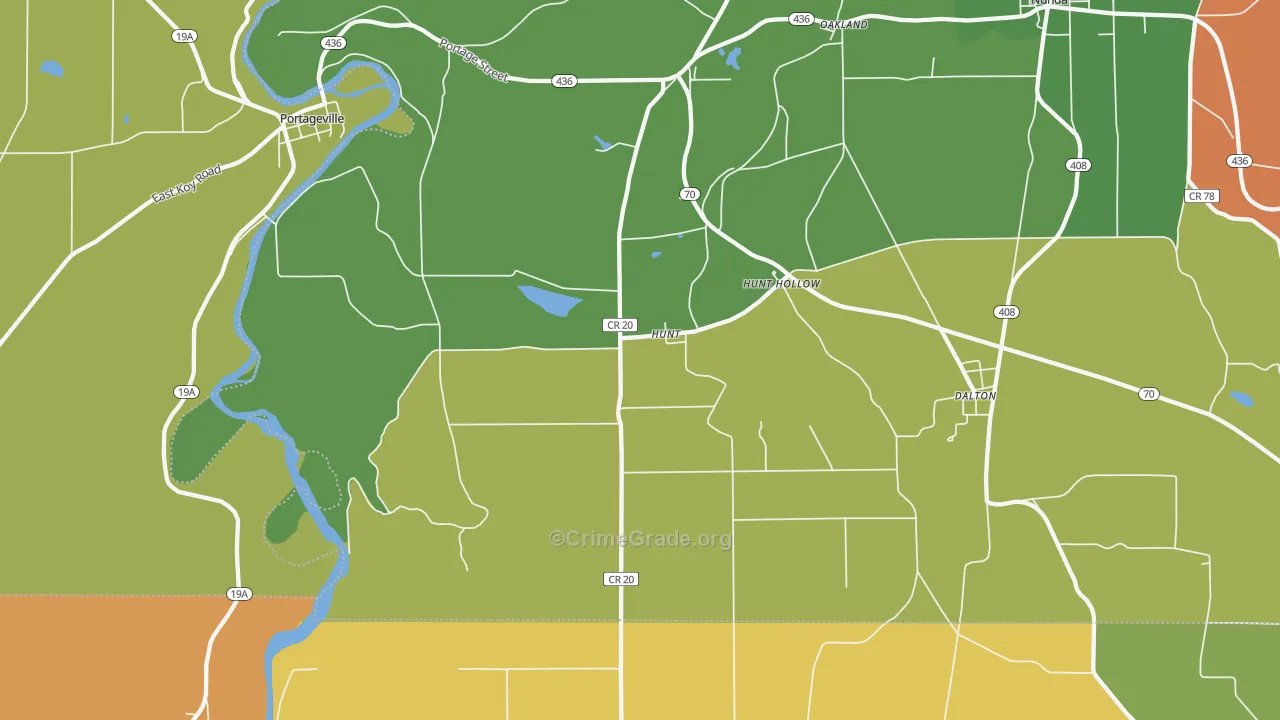 Hunt, NY Map of Assault Rates