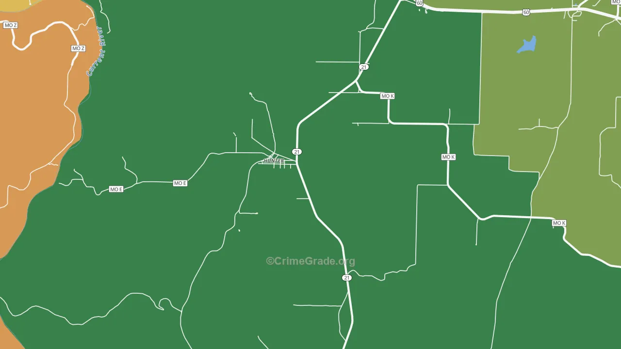 Hunter, MO Map of Assault Rates