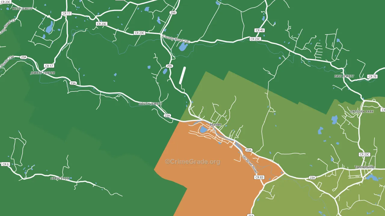 Hunter, NY Map of Assault Rates