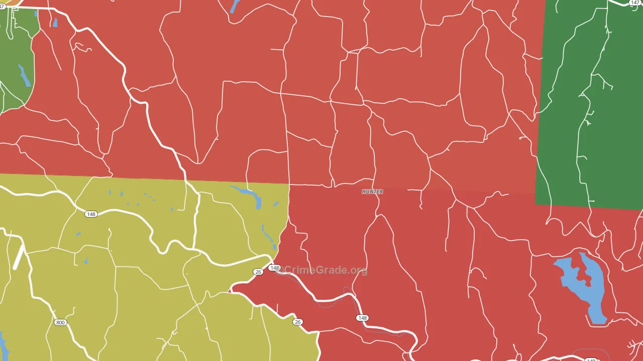 Hunter, OH Map of Assault Rates
