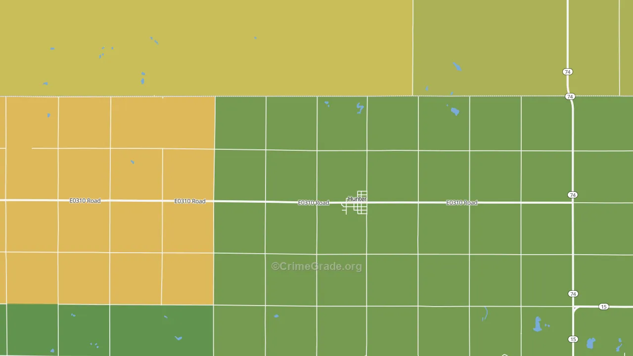 Hunter, OK Map of Assault Rates