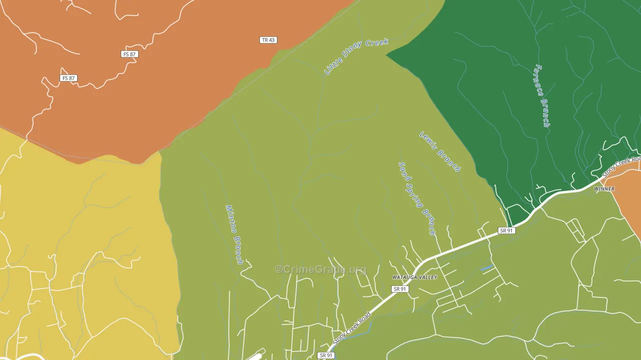 Hunter, TN Map of Assault Rates