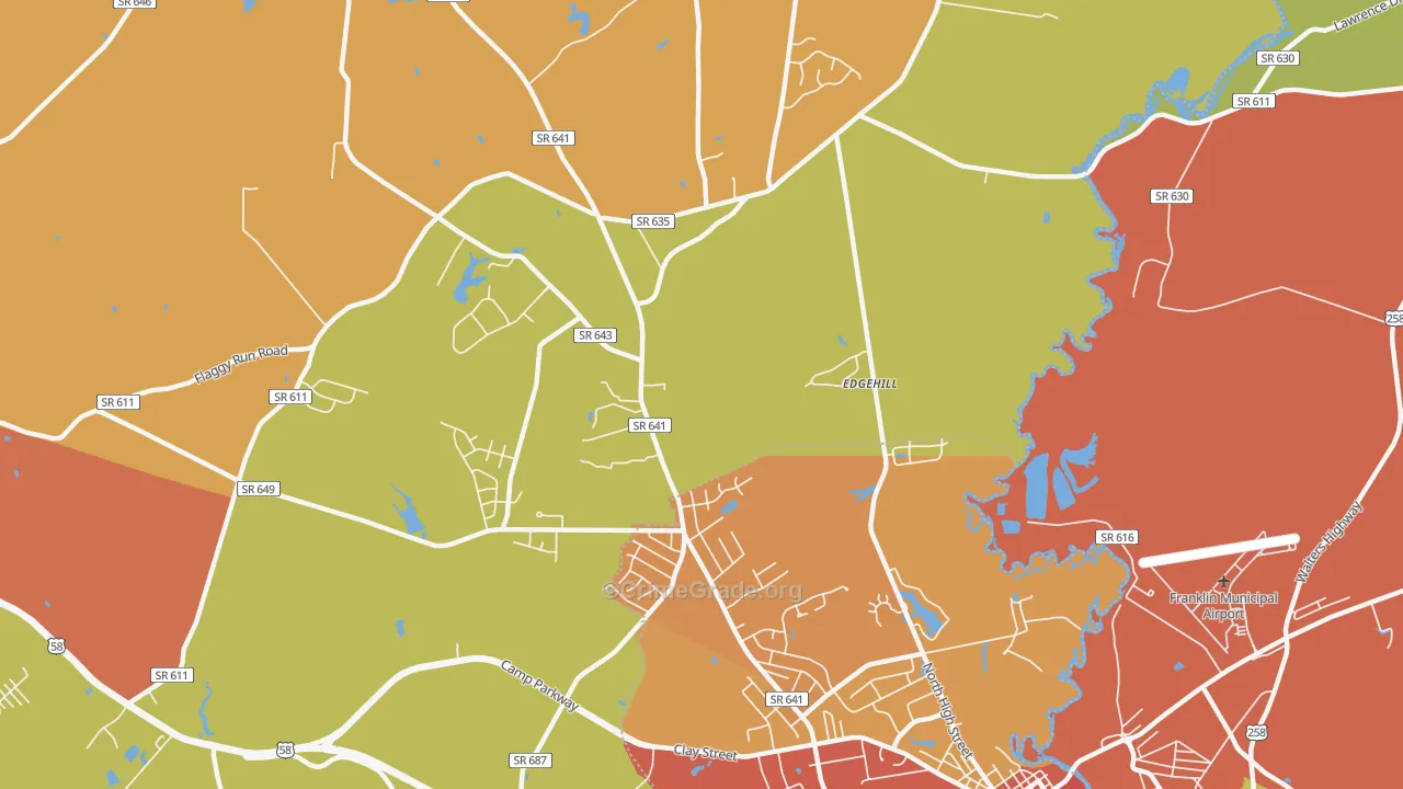 Hunterdale, VA Map of Assault Rates