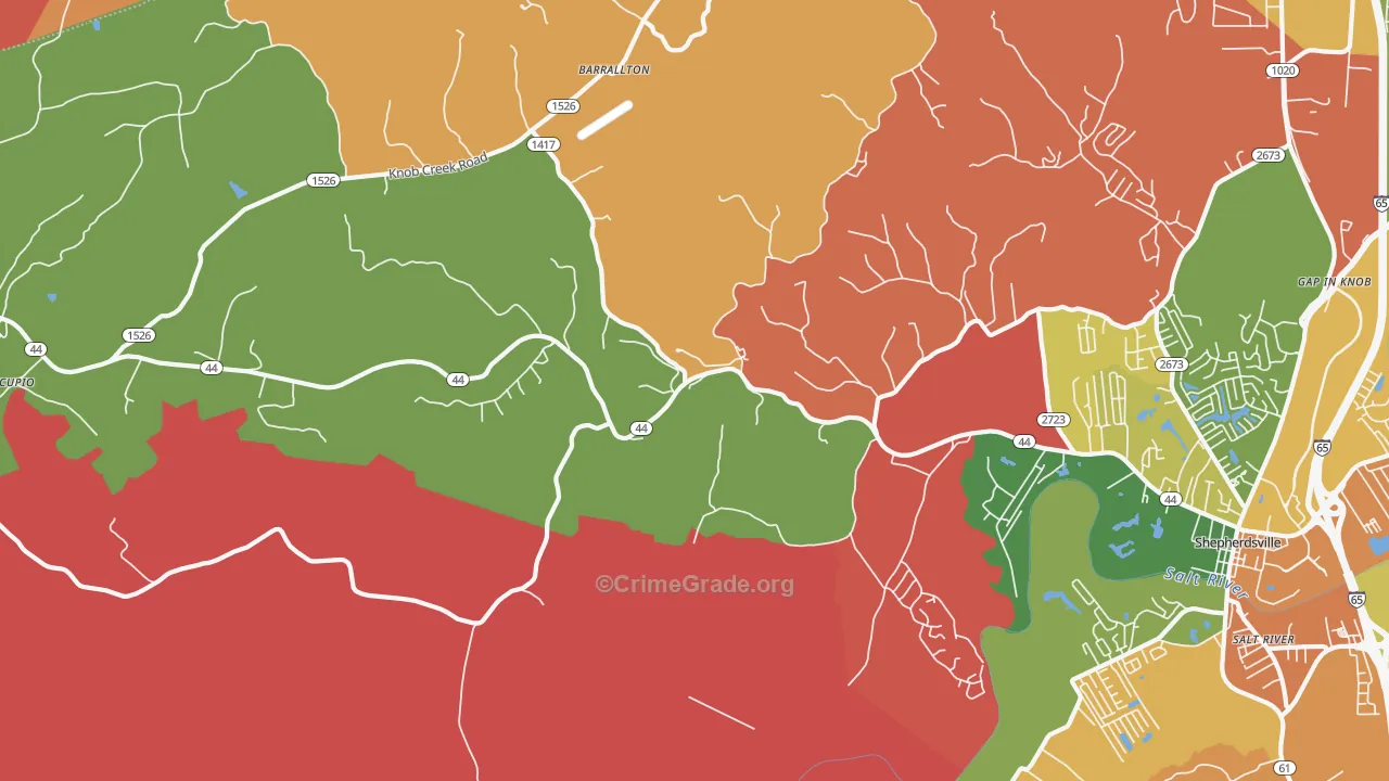 Hunters Hlw, KY Map of Assault Rates
