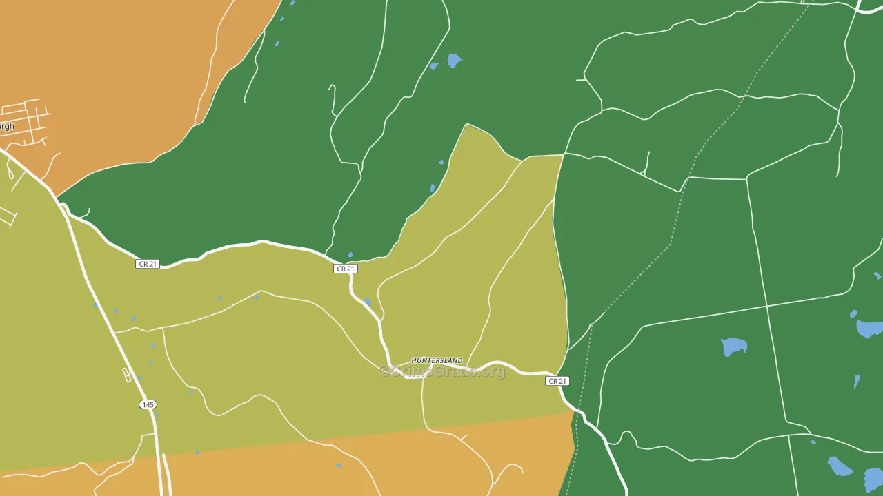 Huntersland, NY Map of Assault Rates