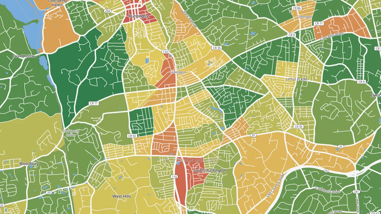Huntington Station, NY Map of Assault Rates