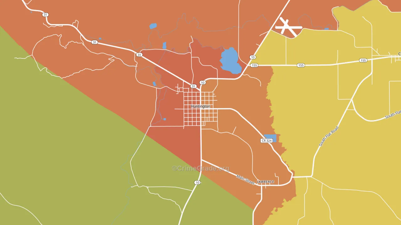 Huntington, UT Map of Assault Rates
