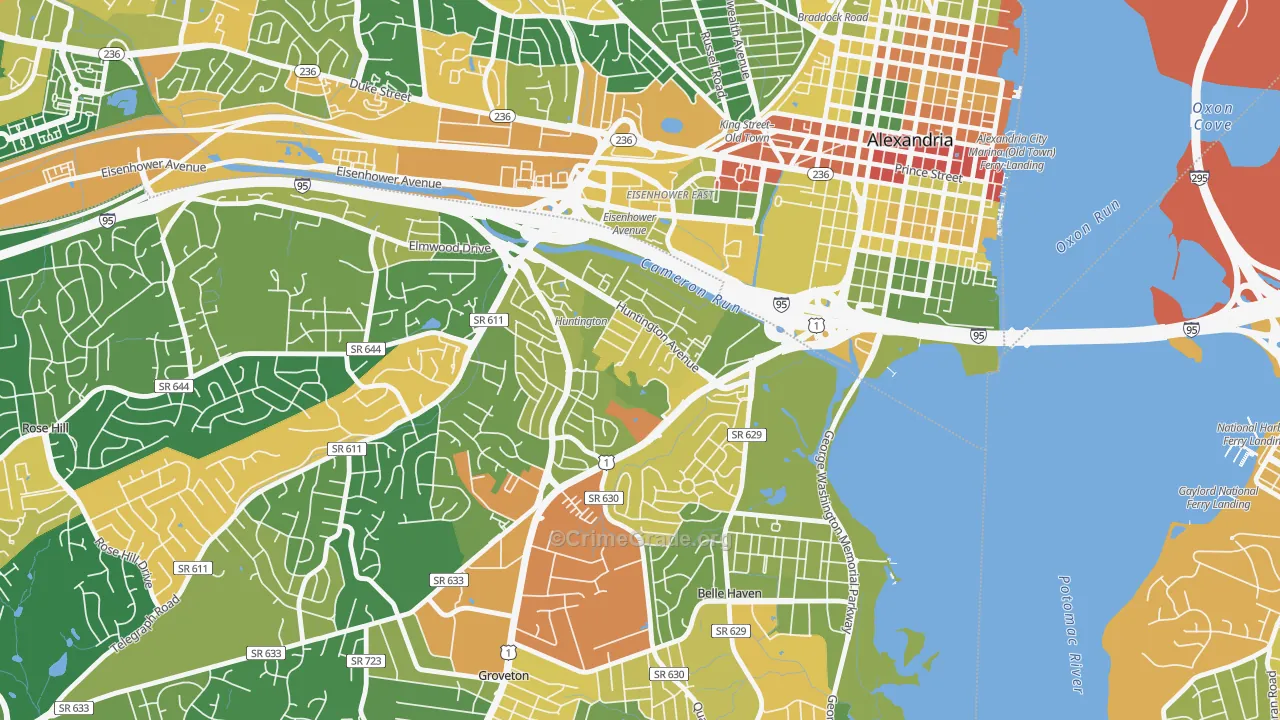 Huntington, VA Map of Assault Rates