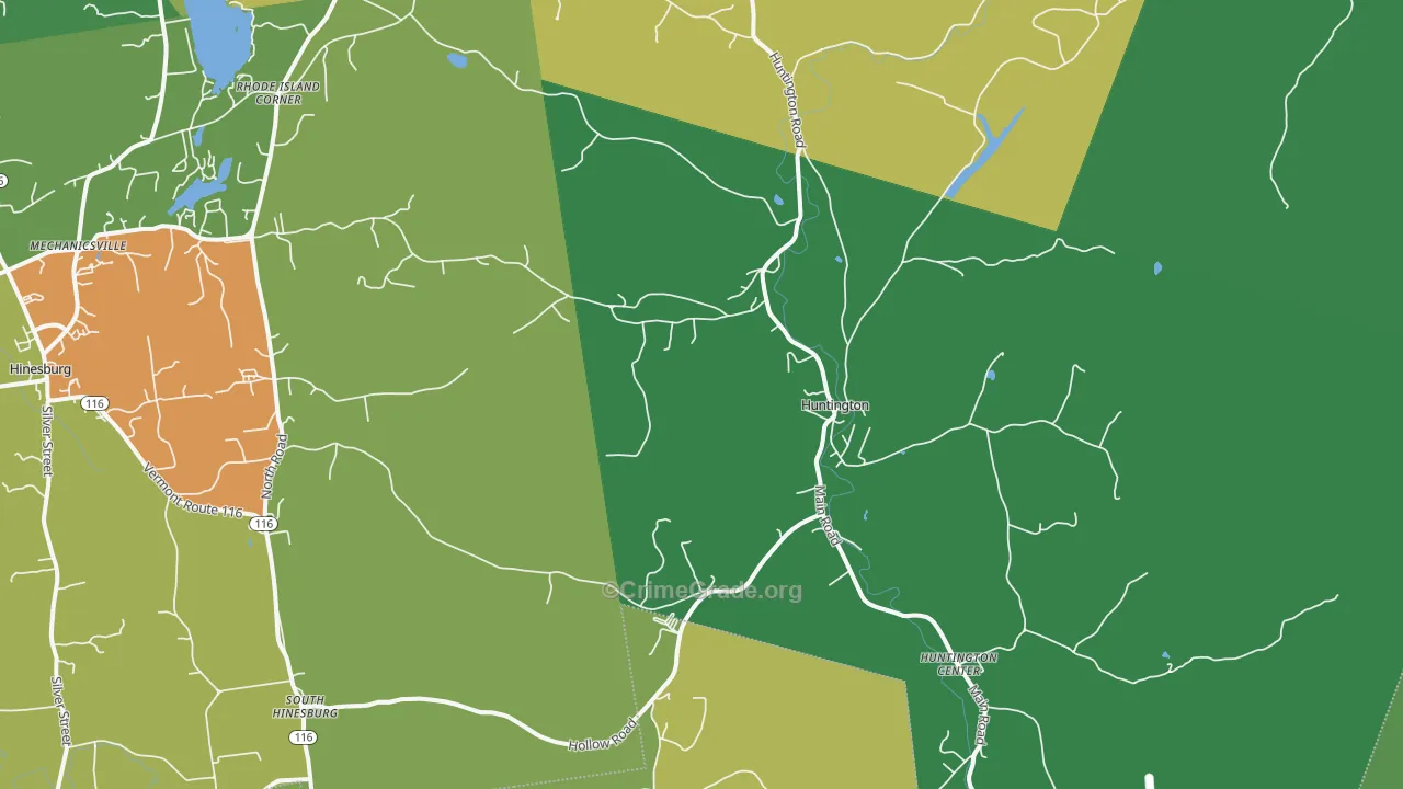 Huntington, VT Map of Assault Rates